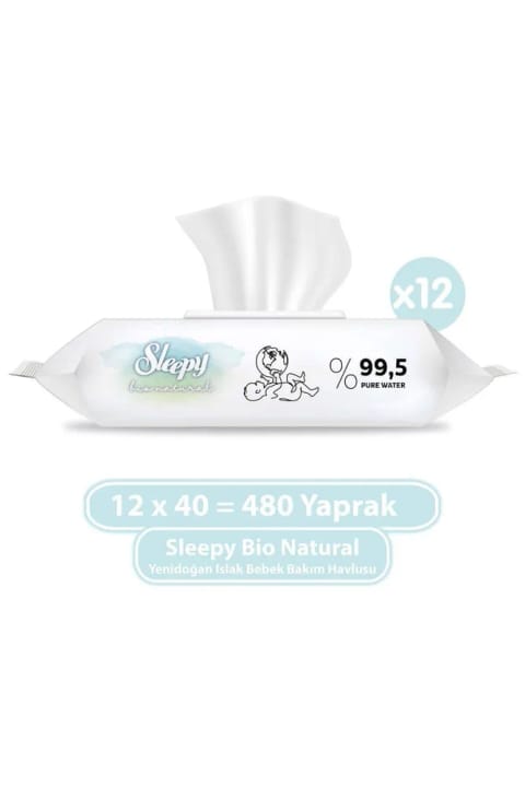 دستمال مرطوب Sleepy Bio Natural 480 عددی