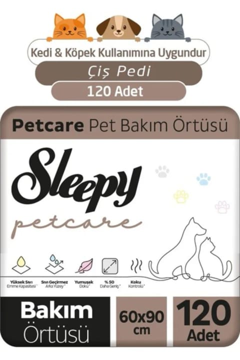 Sleepy Petcare پد محافظ حیوانات خانگی ۶۰×۹۰ سانتیمتر ۴×۳۰ (۱۲۰ عددی)