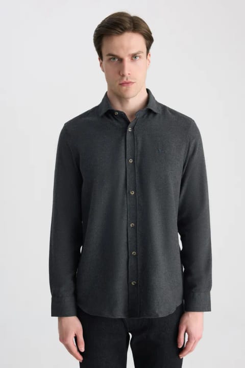 D'S Damat Ds Damat Comfort آنتراسیت گاباردین پیراهن