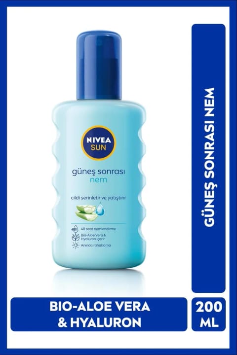 NIVEA Sun آفتاب سوختگی مرطوبکننده ۴۸ ساعته اسپری ۲۰۰ میلیلیتری، هیالورون و آلوئه