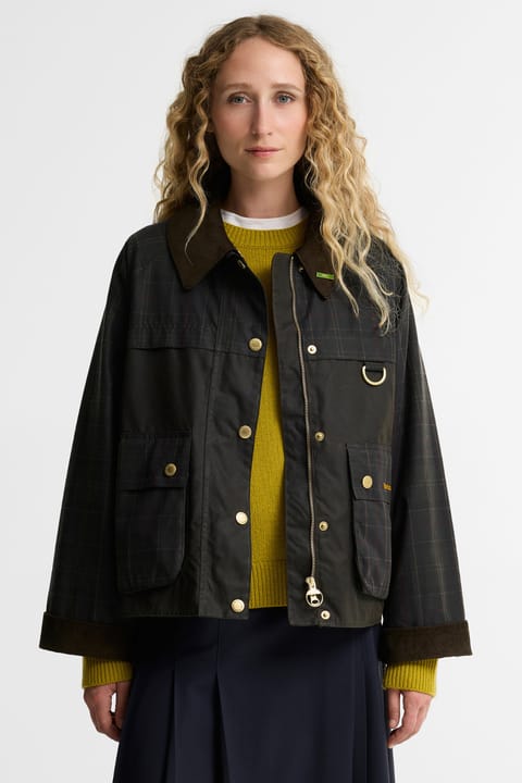 Barbour Tartan Reimagined Icons Spey ژاکت روغنی OL71 Olive-Classic