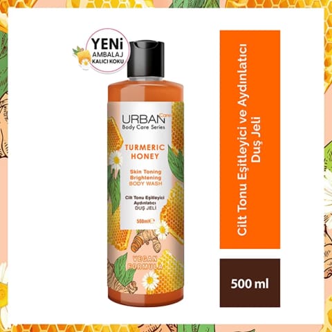 Urban Care ژل دوش زردچوبه و عسل یکدستکننده و روشنکننده رنگ پوست ۵۰۰ میلیلیتر