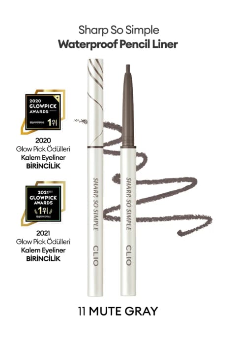مداد چشمی ضد آب و نوک باریک CLIO Sharp So Simple — 11 Mute Gray