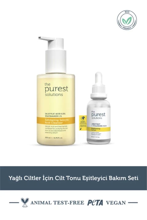 The Purest Solutions ست مراقبت پوست برای پوست چرب جهت یکدستسازی رنگ پوست