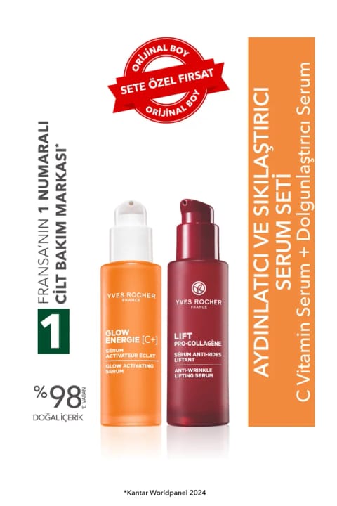 Yves Rocher ست سرم روشنکننده و سفتکننده - سرم ویتامین C 30ml و ...