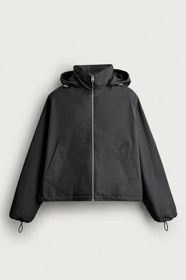 Zara ژاکت هودی تکنیکال کراپ