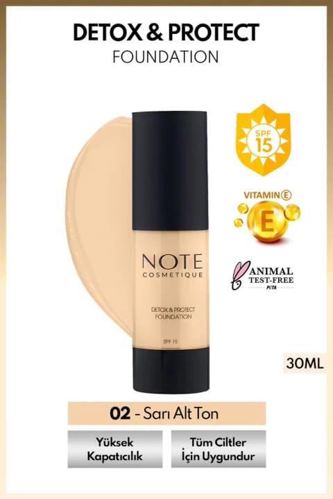 فونداسیون NOTE Detox & Protect با SPF 15، پوشانندگی بالا و فینیش ساتن