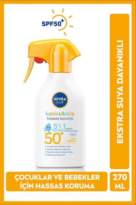 اسپری ضدآفتاب NIVEA SUN SPF50+ کودکان و نوزادان ۲۷۰ml، محافظت لطیف...