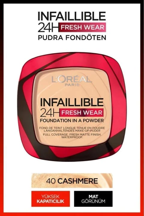 L'Oreal Paris Infaillible 24h Fresh Wear پنکک فونداسیون 40 Cashmere