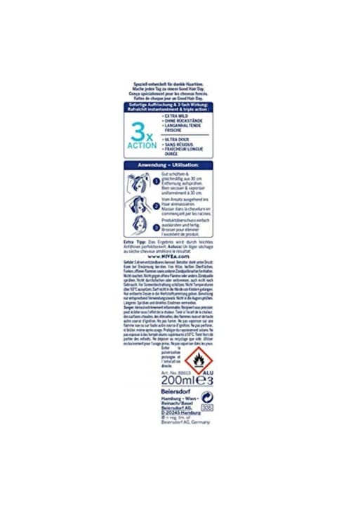 NIVEA شامپوی خشک مخصوص موهای تیره زنانه ۲۰۰ میلیلیتر