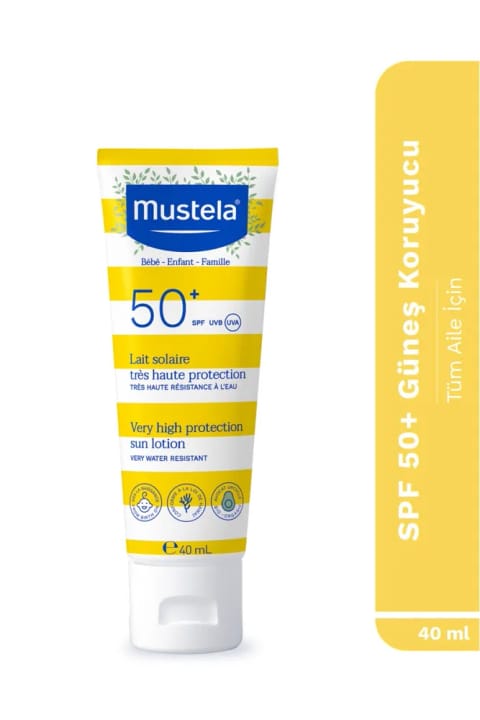 Mustela SPF 50+ ضدآفتاب صورت و بدن با محافظت بالا و مقاوم در برابر آب برای نوزاد و کودک