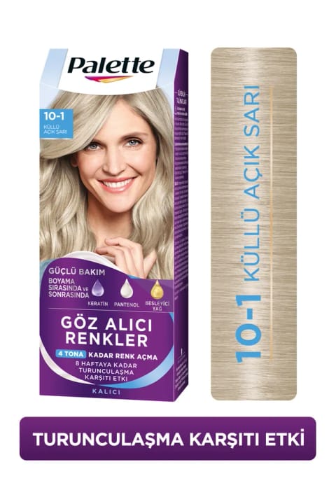 Palette Göz Alıcı Renkler رنگ بازکننده 10-1 بلوند روشن خاکستری Pantenol & تغذیهکننده...