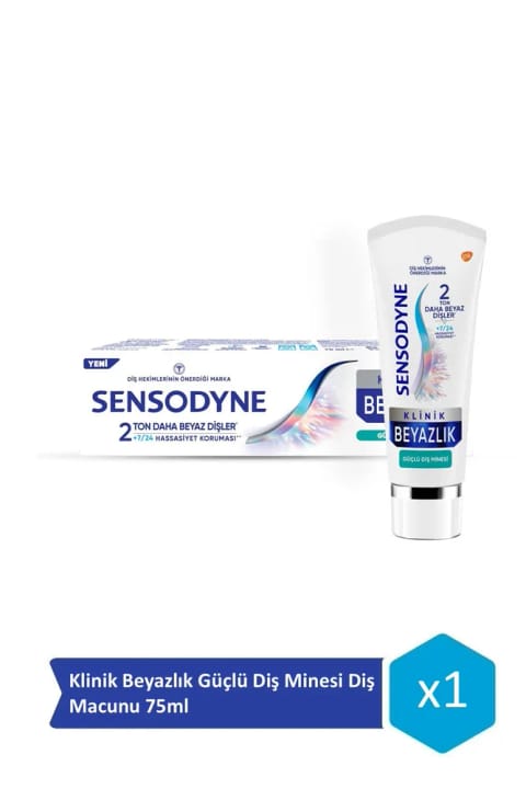 خمیر دندان Sensodyne کلینیک وایت سفیدکننده و تقویت مینای دندان ۷۵ میلی‌لیتر