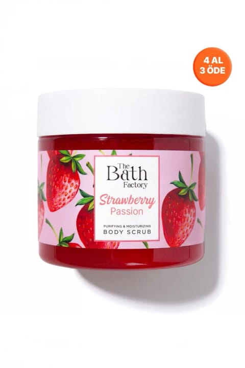 THE BATH FACTORY اسکراب بدن مرطوب‌کننده و پاک‌کننده - طعم توت‌فرنگی 300 گرم