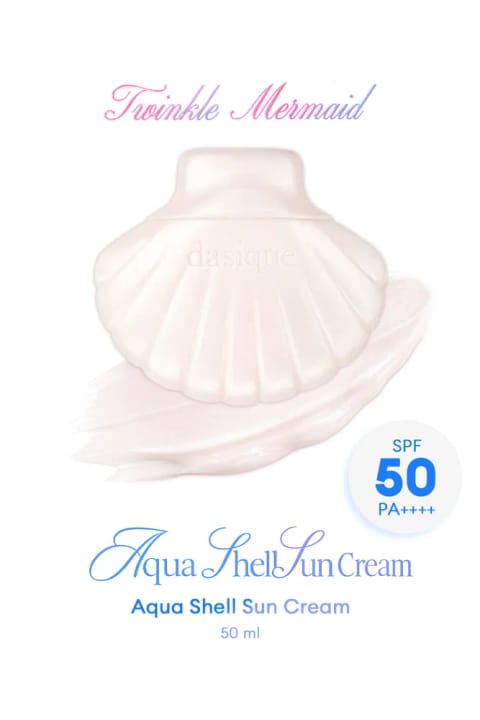 dasique مرطوبکننده با درخشش مرواریدی و بافت سبک ضدآفتاب Aqua Shell Sun