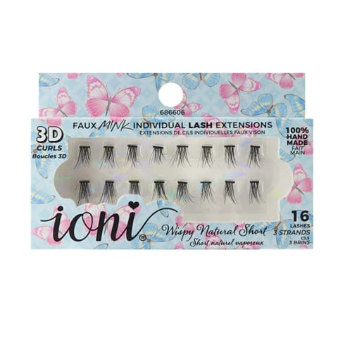 مژه مصنوعی تکه‌ای IONI مدل 3D Wispy Natural بسته ۱۶ عددی