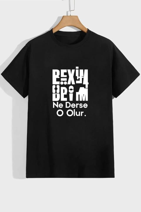 تیشرت چاپی یونیسکس uyguntarz مدل Beyim Ne Derse O Olur