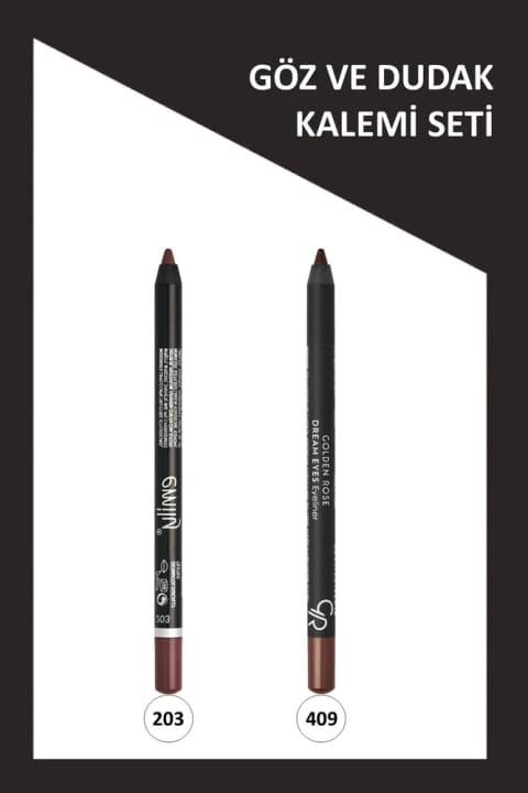 Golden Rose Emily Long Lasting Lip Pencil No: 203 و Dream Eyes Eyeliner No:4...