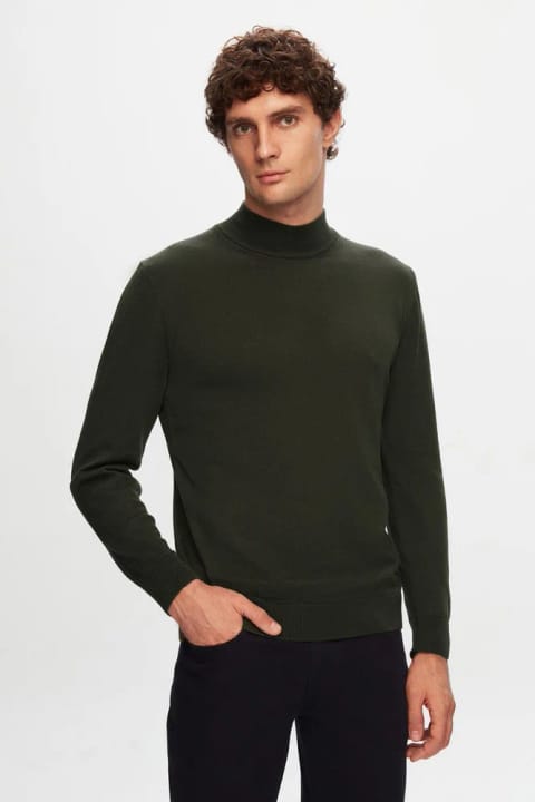 D'S Damat Regular Fit یقه اسکی کوتاه پنبه ترکی هکی
