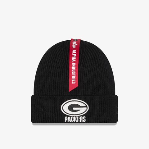 کلاه بافت Alpha Industries x New Era Green Bay Packers Short Cuff یونیسکس مشکی