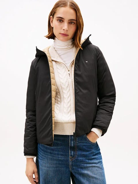 کت پافر برگشت‌پذیر زنانه نایلون کشسان Tommy Hilfiger