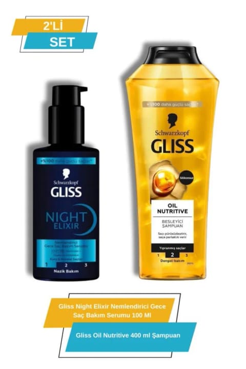 Gliss Night Elixir سرم شب مرطوب‌کننده مو Oil Nutritive 400 ml شا...