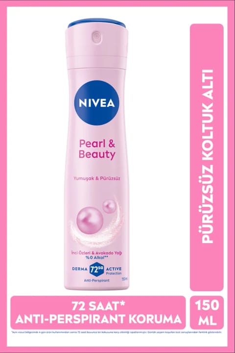NIVEA دئودورانت زنانه اسپری پرل اند بیوتی ۱۵۰ میلی‌لیتر