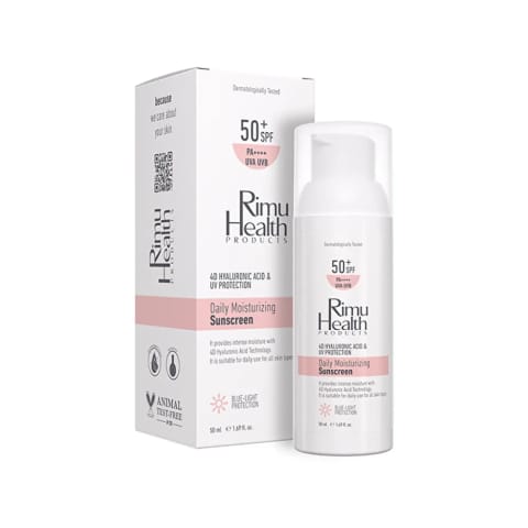 Rimu Health کرم ضدآفتاب روزانه مرطوبکننده شدید مناسب همه انواع پوست ۵۰ میلیلیتر (Hyaluronic Acid)