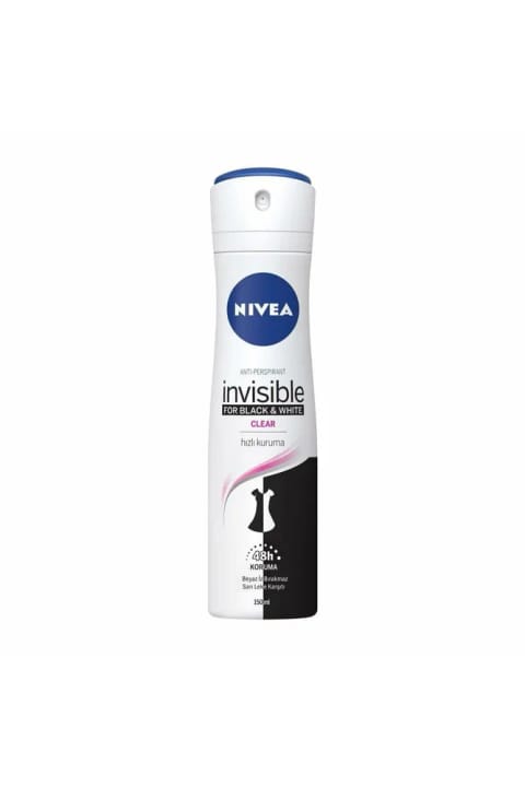 NIVEA Invisible Black&White Clear دئودورانت اسپری زنانه ۱۵۰ میلیلیتر