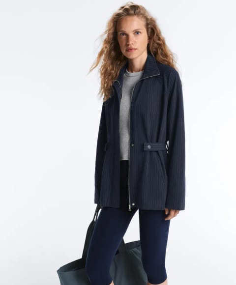 Long Pinstripe Cotton Jacket
