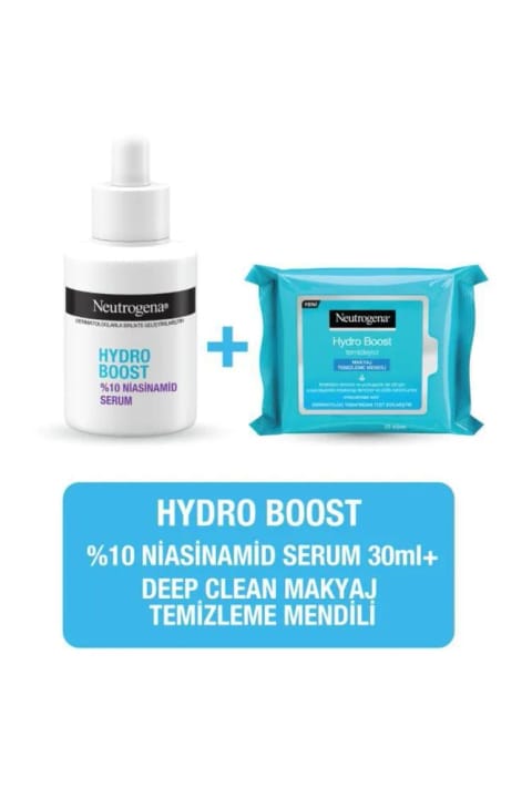 سرم Neutrogena Hydro Boost حاوی Niacinamide + دستمال پاککننده آرایش