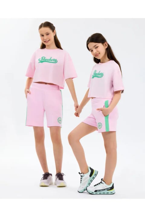 SKECHERS شلوارک فلیس اسویت دخترانه بزرگ، صورتی روشن SK2610032-0098