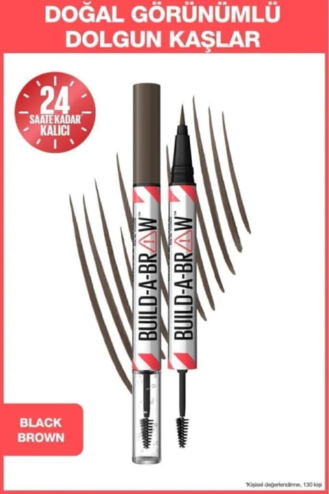 Maybelline New York Build a Brow 2in1 مداد و ژل ابرو Black Brown