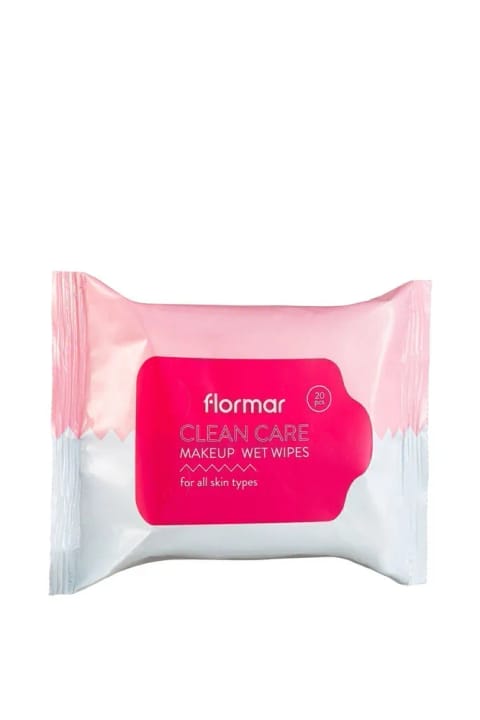 فلامار دستمال مرطوب پاک‌کننده آرایش صورت، چشم و لب - Clean Care Wet Wipes
