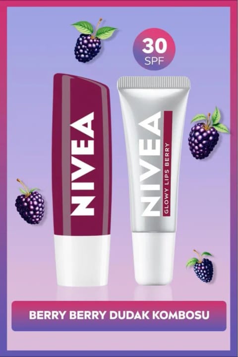 NIVEA توت سیاه رژ لب مراقبتی رنگی 4.8 گرمی و براقکننده مرطوبکننده بری