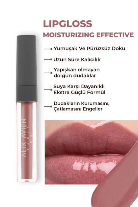 Alix Avien براق کننده لب مرطوب کننده ماندگار و بدون حس چسبندگی — 02 Dusty Rose