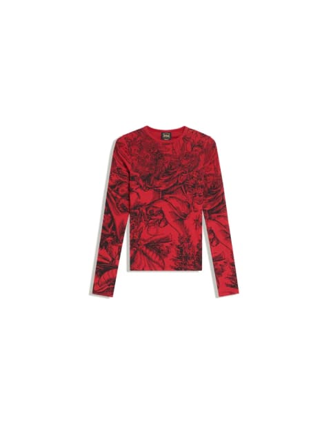 تیشرت آستینبلند چسبان ARIES X BERSHKA