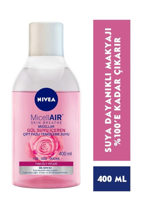 NIVEA میسلار واتر پاککننده آرایش دو فاز با عصاره گل سرخ ۴۰۰ میلیلیتر