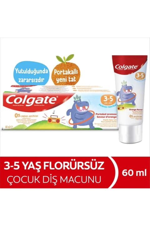 Colgate Kids خمیردندان بدون فلوراید طعم پرتقال ۳ تا ۵ سال ۶۰ میلیلیتر