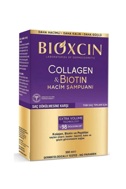 Bioxcin Collagen Biotin شامپو ضد ریزش مو ۳۰۰ میلی‌لیتر