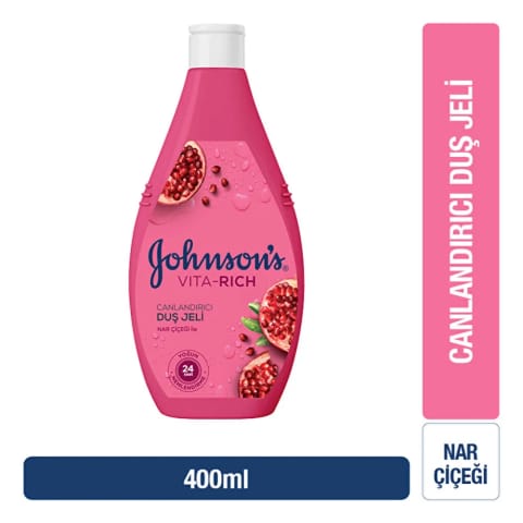Johnson's Vita-Rich شاور ژل انرژیزا گل نار 400 میلیلیتر