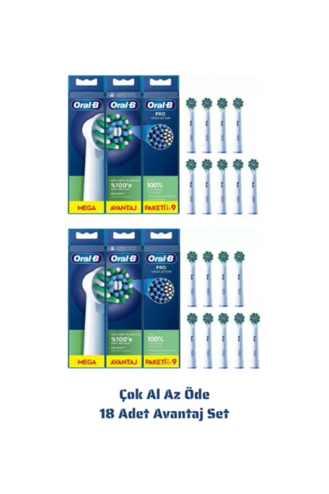 Oral-B Pro Cross Action 18'li Şarjlı Diş Fırçası Yedek Başlığı EB50