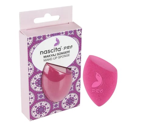 اسفنج آرایشی تخم‌مرغی Nascita با جعبه صورتی NASYUZFS0095