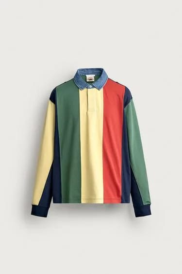 پولوشرت راه‌راه FRUIT OF THE LOOM™ با یقه کنتراست