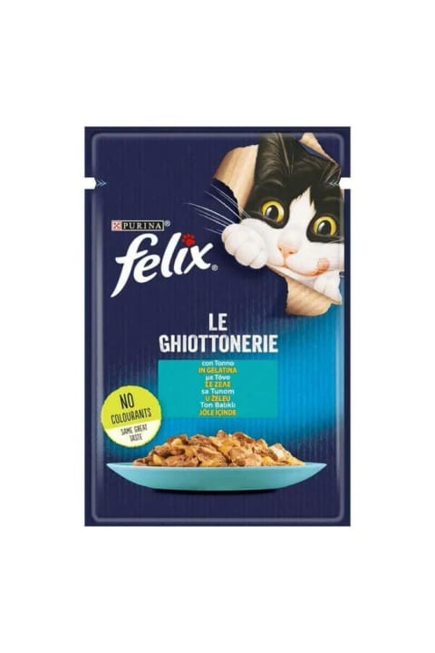 FELIX FELIXTuna غذای گربه Ton Ton Balıklı در ژله، pouch 85 گرم