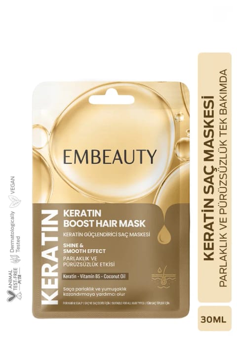 Embeauty Keratin Boost ماسک مو با اثر درخشندگی و نرمی 30 میلی‌لیتر