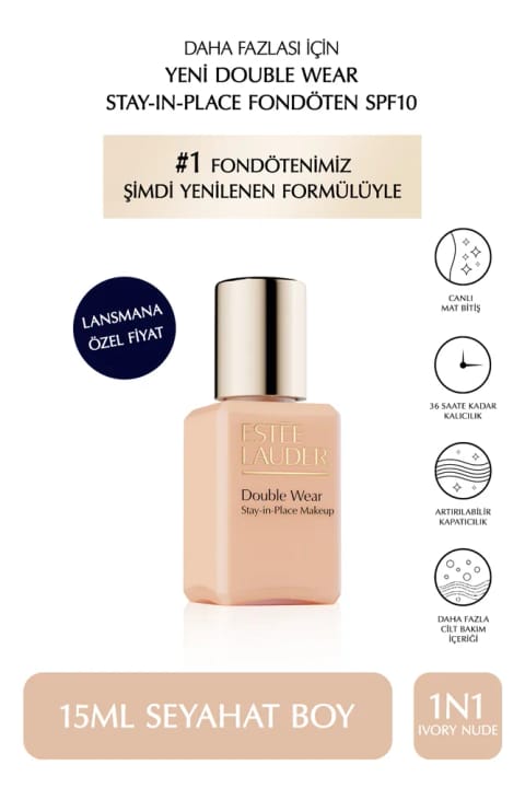 فونداسیون سفری Estee Lauder Double Wear Stay-in-Place SPF10 — 1n1 Ivory Nude