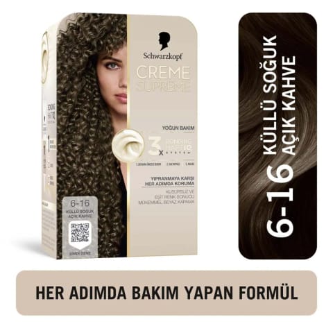 Schwarzkopf Creme Supreme 6-16 Ash Cool Light Brown
