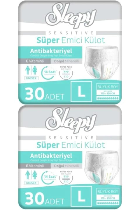 Sleepy شورت جاذب بزرگسال L - سایز بزرگ - 60 عددی (2×30)