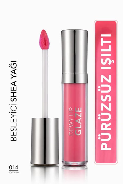 Flormar مرطوبکننده و براقکننده لب (صورتی روشن) - Dewy Lip Glaze - 014 Soft Pink